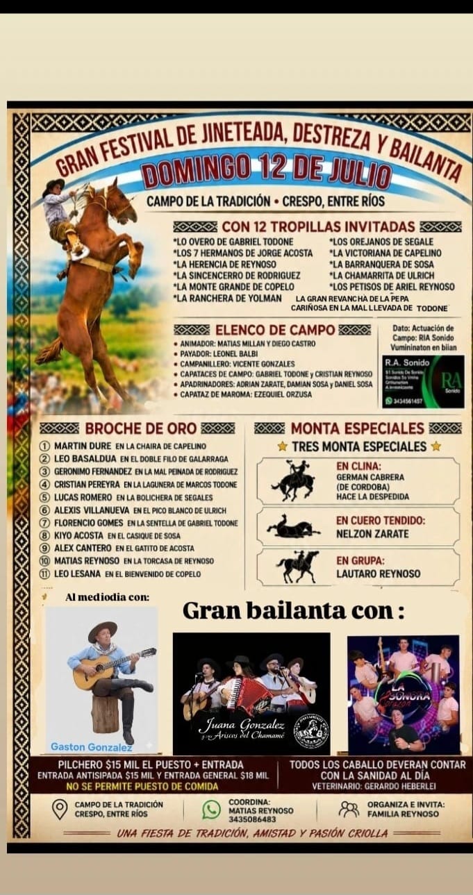 GRAN FESTIVAL DE JINETEADA, DESTREZA Y BAILANTA
