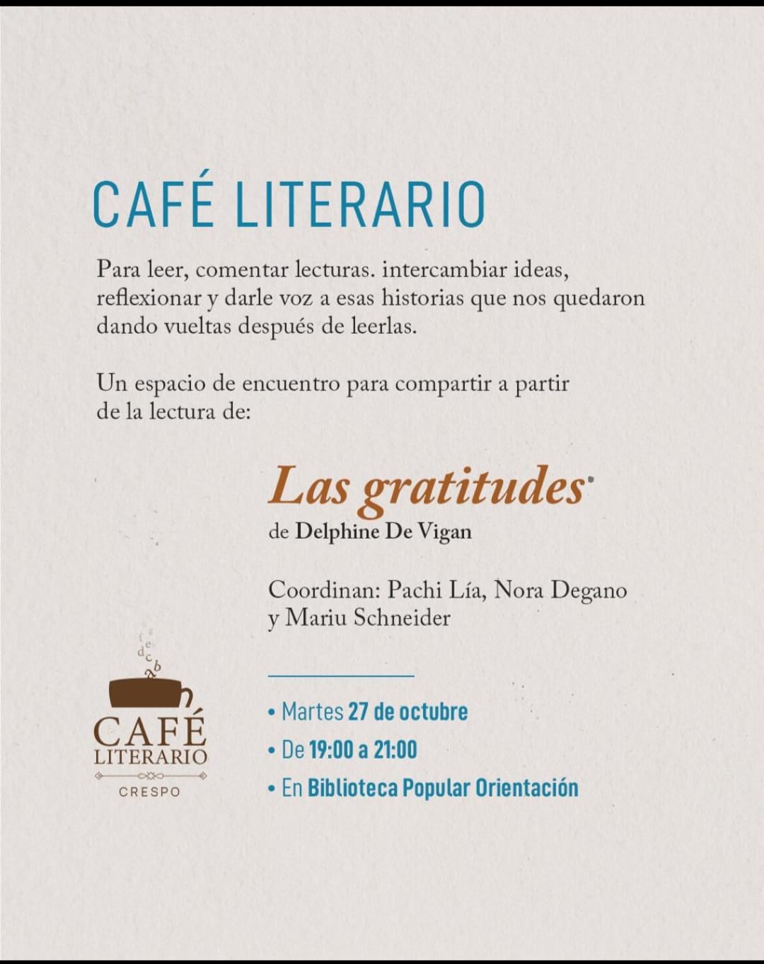 CAFÉ LITERARIO
